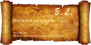 Borkovits Lajos névjegykártya